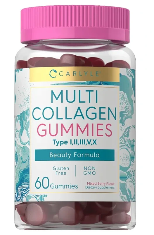 Collagen Peptides Type I,II,III,V,X Gummies - 60 Count